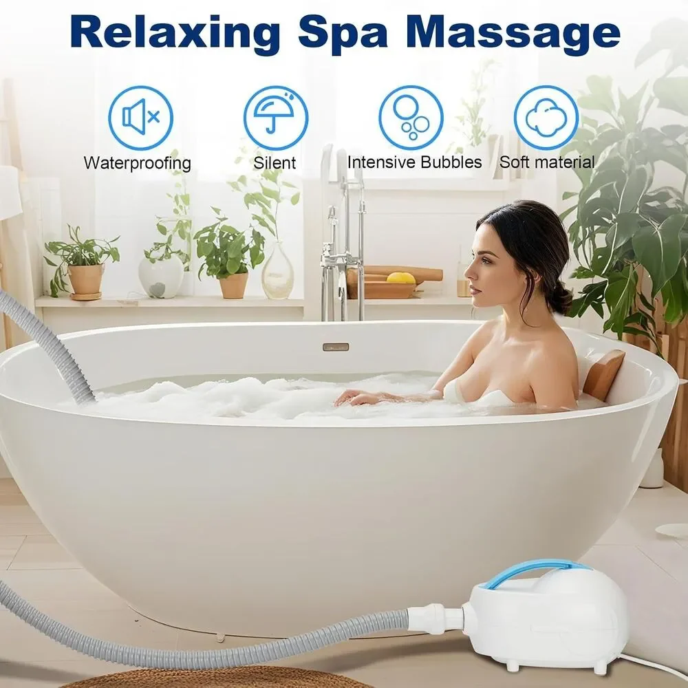Bubble Bath Mat,Bubble Bath Massager for Smooth Bathtub – 3-Speed Adjustable Tub
